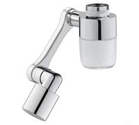 CYRENT Grifo giratorio de 1440 ° aireador de metal giratorio grifo ahorro de agua con conexión de extensión de grifo de filtro para cocina baño (grifo)