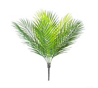 CYRENT Hojas de palma tropicales artificiales, palmeras tropicales de plástico falso, helechos de imitación para el hogar, cocina, fiesta, arreglo floral, decoración de boda (verde claro)