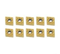 CYRENT Insertos de torneado de carburo 10PCS CNMG120408-MA para soporte de herramientas MCLNR, inserto de corte de carburo cementado para torno CNC, color dorado