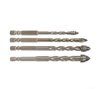 CYRENT Juego de 4 brocas excéntricas, puntas de carburo resistentes para acero/metal/madera/azulejo/ladrillo/vidrio, taladro excéntrico dentado de flauta de cuatro flautas - 6/8/10/12 mm