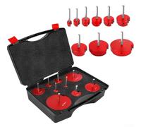CYRENT Juego de 9 escariadores de tubería de PVC con cabeza de aluminio para una extracción y limpieza eficiente de accesorios de tubería de PVC ABS CPVC, kit de ahorro de enchufes, compatible con