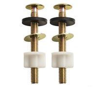 CYRENT Juego de tornillos para asiento de inodoro, kit de repuesto de pernos y tuercas de bisagra resistentes para asientos de inodoro de montaje superior, fácil instalación (2 piezas)