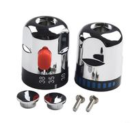 CYRENT Manijas termostáticas de control de agua para baño, ducha, grifos mezcladores, espejo ABS, acabado cromado, marca de temperatura blanca, plata para el hogar o el baño, fácil de instalar