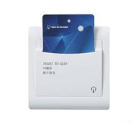 CYRENT Portatarjetas de hotel, interruptor de alimentación, ahorro de energía, 86 tipos, caja de inducción, material de policarbonato para hoteles, casas de huéspedes, villas (2 cables)