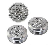 CYRENT Rejilla de ventilación, rejilla de ventilación redonda de acero inoxidable, juego de 2 para control de flujo de aire de gabinete y armario en entornos de oficina e instituciones (blanco)