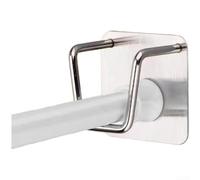 CYRENT Soporte telescópico para barra de acero inoxidable con ranuras antideslizantes para almacenamiento de puerta de cortina debajo del gabinete
