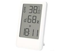 CYRENT Termómetro digital higrómetro para interiores y exteriores, monitor con doble lectura LCD para humedad y temperatura, interruptor Celsius Fahrenheit, grabación máxima mínima, soporte de