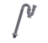 CYRENT Tubo de drenaje flexible en forma de U para lavabo elástico ABS con gran diámetro para espacios estrechos, color gris, 60 cm (95 cm)