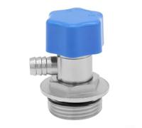 CYRENT Válvula de drenaje de latón niquelado para calefacción por suelo radiante, rotación de 360°, diámetro grande, conector de rosca macho para sistemas de fontanería, válvula de cierre de 2 piezas