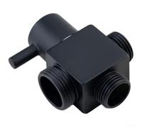CYRENT Válvula desviadora de ducha de cobre 1 entrada 2 salidas divisor de interruptor rápido para grifo de baño plateado (negro)