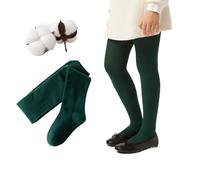 CYS Leotardos Escolares Niñas Juveniles 3-16 Años (104-172 cm) Medias Panty Algodón Peinado Sin Costuras Para Colegio Danza y Diario (FR/ES, Edad, 11 años, 12 años, Regular, 1, VERDE BOTELLA)