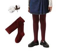 CYS Leotardos Escolares Niñas Juveniles 3-16 Años (104-172 cm) Medias Panty Algodón Peinado Sin Costuras Para Colegio Danza y Diario (FR/ES, Edad, 15 años, 16 años, Regular, 1, GRANATE)