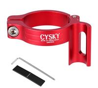 CYSKY Adaptador Desviador Delantero Braze On 34,9mm con Arandela de Conversión 31,8mm, Abrazadera de Desviador Delantero Braze On Ajustable para Bicicleta de Carretera MTB (Rojo)