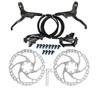 CYSKY Frenos de disco hidráulicos MTB Pinza de frenos delanteros traseros Kit de freno de rotor de 160 mm Juego de frenos de disco hidráulicos con cable para bicicleta de carretera de montaña