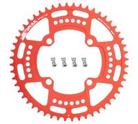 CYSKY Plato de Bicicleta 104 BCD 40 42 44 46 48 50 52 Dientes Narrow Wide Monoplato con Pernos de piñón para Bicicleta de Montaña, Bicicleta de Carretera, Ebike (Rojo, 52 Dientes)