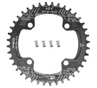 CYSKY Plato de Bicicleta 104 BCD 40 42 44 46 48 50 52 Dientes Narrow Wide Monoplato con Pernos de piñón para Bicicleta de Montaña, Bicicleta de Carretera, Ebike (Negro, 40 Dientes)