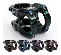 CYSKY Potencia 31.8 35mm MTB Vástago Corto Manillar Ultra-Ligero CNC Aleación de Aluminio 35mm Abrazadera de Manillar para Bicicleta de Montaña Bicicleta de Carretera BMX Downhill (Negro+Verde)