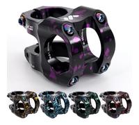CYSKY Potencia 31.8 35mm MTB Vástago Corto Manillar Ultra-Ligero CNC Aleación de Aluminio 35mm Abrazadera de Manillar para Bicicleta de Montaña Bicicleta de Carretera BMX Downhill (Negro+Morado)