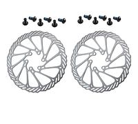 CYSKY Rotor de freno de disco de 203 mm 2 paquetes Rotor de freno de disco de bicicleta de acero inoxidable 6 pernos para la mayoría de las bicicletas de carretera Bicicleta de montaña BMX MTB