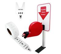 CYSSJF Dispensador de Numeros Turno con Soporte | Incl.1 Rollo Ticket Su Turno Alfanuméricos (A00-E99) | Ideal para Sacar Número en Tienda, Carniceria, Centro Médico y Peluquerías