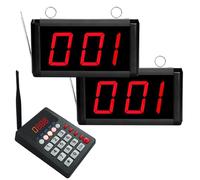 CYSSJF Pantalla Su Turno 3 Digitos | Gestión de Cola | Su Turno Digital, Maquina de Numeros Turnos para Restaurante,Tiendas,Clínica (2 Pantalla Turno+Teclado)