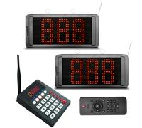 CYSSJF Pantalla Su Turno 3 Digitos | Llamar en Español | Gestión de Cola | Su Turno Digital, Maquina de Numeros Turnos Para Restaurante,Tiendas,Clínica | Pantalla Turno+Mando+Teclado (Kit 2 Pantallas)
