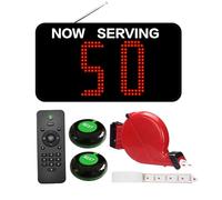 CYSSJF Pantalla Su Turno Digital | 2 Dígitos | Con 2 Botones de Llamada +1 Dispensador de Números+1 Mando | Kit Completo de Su Turno para Tiendas/Restaurante/Centros Médicos (Clínica, Consultorio)