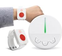 CYSSJF Sistema De Llamadas De Emergencia Y Sos Para Personas Mayores, Pulsera Avisador- 2 Pulsera de Emergencia Inalambrico+1 Alarma Inalámbrica, Con 40 Tonos de Llamada y 4 Niveles de Volumen