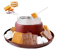 CYTBEK 2-in-1 Electric S'Mores Maker & Fondue Set con 5 Accesorios-Placa Antiadherente de 30 cm, Temperatura Ajustable para niños y Adultos
