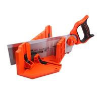 CYTGOUPER Caja de Ingletes de Plástico de 14 y juego de sierra, sierra trasera de acero reforzado para corte preciso, cortes preestablecidos de 90 grados, 45 grados, 22,5 grados