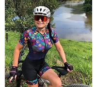 CYTSH Conjunto De Jersey De Ciclismo para Mujer, Traje De Piel De Triatlón, Deportes De Verano, Conjuntos De Ciclismo De Manga Larga para Mujer, Mono De Bicicleta MTB, Almohadilla De Gel