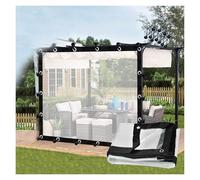 CYTZS Cortina de Terraza Lona de PVC Transparente con Ojales Paneles Laterales Impermeables para Balcones, Azoteas, Pérgolas, Personalizable(2.5x3m/8.2x9.84ft)
