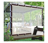 CYTZS Cortina Transparente para Exteriores Cortaviento Panel de Lona para Pérgola con Ojales Lona de PVC Impermeable, para Porche Gazebo, Personalizable(4x2.5m)