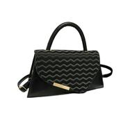 CYUCHENC Bolso Bandolera Cuadrado Pequeño De Mano, Un Hombro, Estilo Extranjero Simple, Textura Informal, Tendencia Personalidad A La Moda-Negro