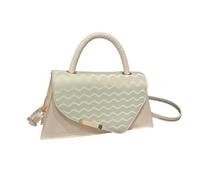 CYUCHENC Bolso Bandolera Cuadrado Pequeño De Mano, Un Hombro, Estilo Extranjero Simple, Textura Informal, Tendencia Personalidad A La Moda-Blanco