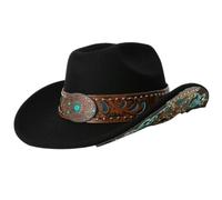 CYUCHENC Sombrero Vaquero De Copa Moda Alta Gama, Elegante, Moderno Y Versátil, Jazz-Negro