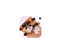 CYUKG Pulseras de cuentas de Halloween para mujer, fantasmas de calabaza, pulseras elásticas con cuentas de Halloween, M, Cristal, No es una piedra preciosa