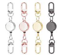CYUXING 4 piezas de llavero adorable retráctil, llavero retráctil con anillo para llaves, soporte de insignia, cinta elástica con gancho de carabiner para llaves y tarjetas de identidad