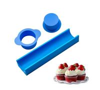 CYUXING Juego de moldes circulares para cake pops de 1,75 pulgadas con bandeja de 9 pulgadas, cortador y empujador para cake pops, fácil de usar para hornear en casa, fiestas de cumpleaños, bodas