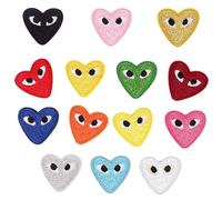 CYWQ 14 parches termoadhesivos con forma de corazón para mochilas, chaquetas, jeans, ropa de bricolaje