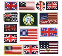 CYWQ 14 parches termoadhesivos con la bandera del Reino Unido para ropa, bricolaje, ropa, calcomanías, insignias personalizadas