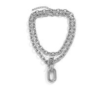 CYWQ Gargantilla gruesa con capas, cadena punk, collar grueso, accesorios para mujer, talla única, Acero aleado, No es una piedra preciosa