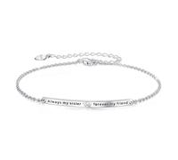 CYWQ Pulsera ajustable con texto en inglés "Always My Sister Forever My Friend", regalo de cumpleaños para mujeres y familia