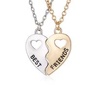 CYWQZZ Juego de 2 collares con colgante de corazón Best Friends Forever BFF, accesorios de amistad