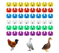 CYWVYNYT 48 piezas Anillos para patas de pollo Multicolor Bandas de identificación para patas de pollo Clip numerado en anillos para patas de aves para aves de corral, pavo, pato, ganso, guinea (18 mm