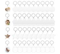 CYZBL 40Pcs Llavero AcríLico Con Foto - MúLtiples Dimensiones y MúLtiples Formas Transparente en Blanco AcríLico PláStico Foto Llavero, Llavero AcríLico a Granel Para Fotos Para Familiares y Amigos