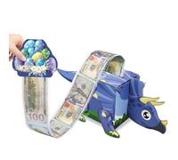 CYZJPRVN Caja de Dinero Happy Birthday, Dinosaurios Hucha Sorpresa para Fiesta de cumpleaños, con 50 Bolsas Transparentes, Regalos de cumpleaños para niños y niñas Caja para Regalo