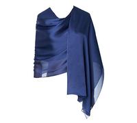 CYZLANN Bufandas de mujer 100% seda largas bufandas ligeras para mujeres, Navy Blue, talla única