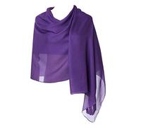 Cyzlann Bufandas para mujer, 100% seda, largas, ligeras, para mujer - Morado - talla única