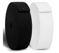 CZ Store®-Cinta Elástica de Costura | 25MM | 15MTS Largo |✮GARANTÍA DE POR VIDA✮| SET DE 2 | Poliéster Elástico, Accesorios para Tejer, Correa Resistente para Ropa, Pantalones (N-B, 10 M - (30 MM))